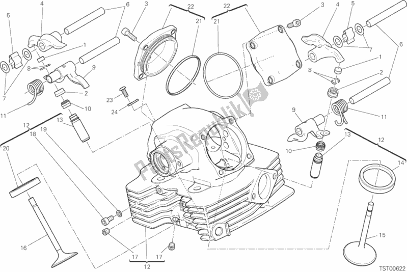 Todas las partes para Cabeza Vertical de Ducati Scrambler 1100 PRO USA 2020